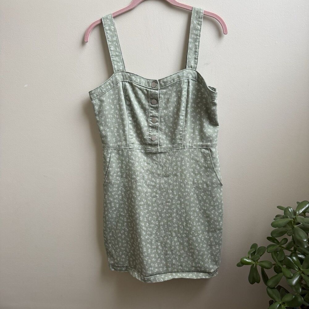 No Boundaries Juniors Mint Green Floral Summer Dress Size XL (15-17)